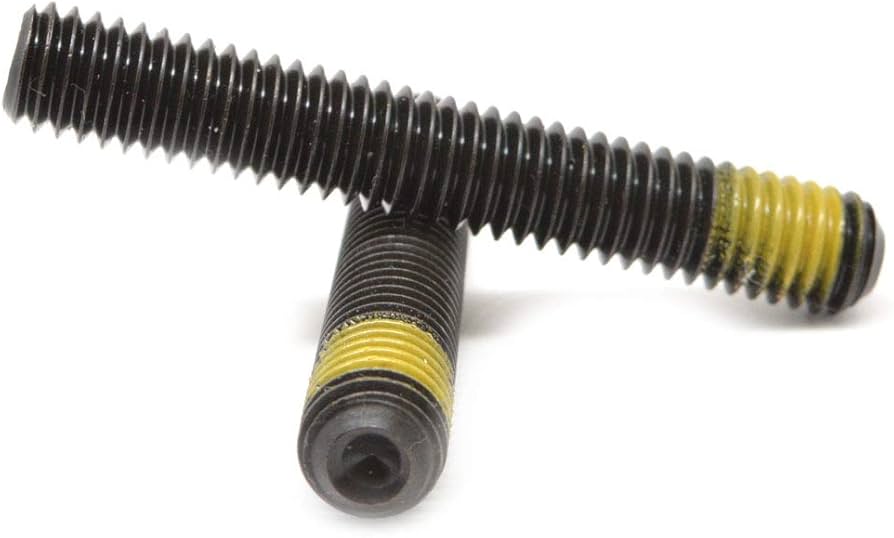 Picture of Brighton Best 155100 #8-32X3/16" Socket Set Screws Flat Point Coarse Nylon-Patch Thermal Black Oxide